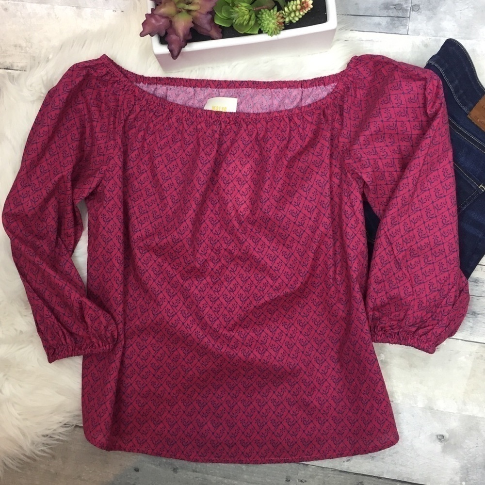 Anthropologie Maeve NWT Cranberry Top size S perfect for Valentine’s Day